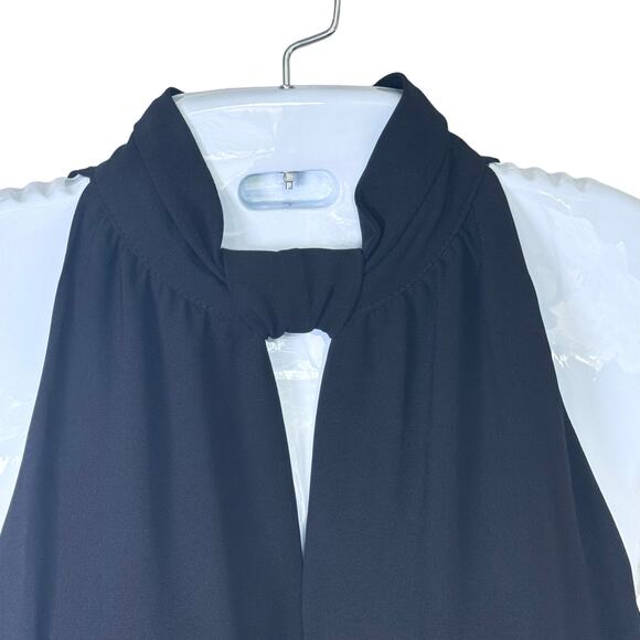 New MAX STUDIO Black Mock Neck Halter
Keyhole Stretch Crepe Jumpsuit Womens Sz M - Picture 6 of 16